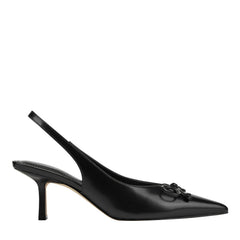 Gretel Leather Bow Slingback Pump - Black Leather / Marc Fisher On Sale