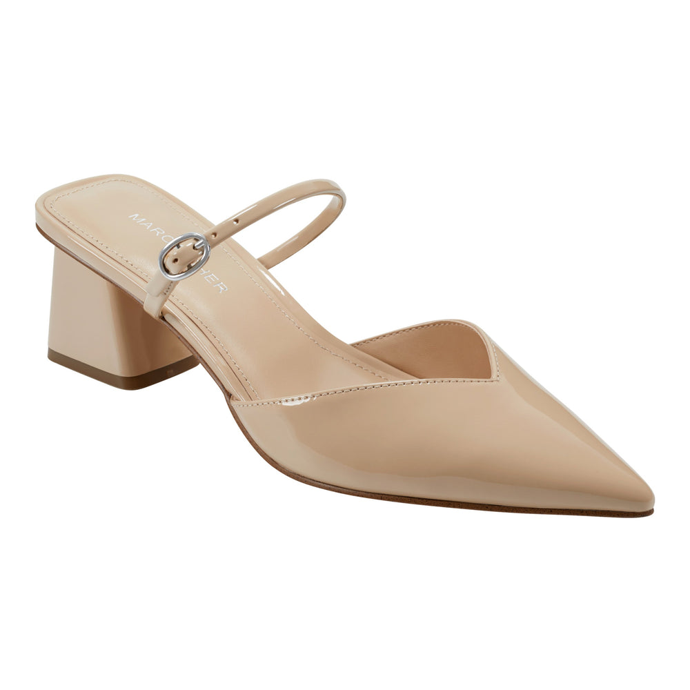 Lakey Heeled Mule - Light Natural Patent / Marc Fisher Discount