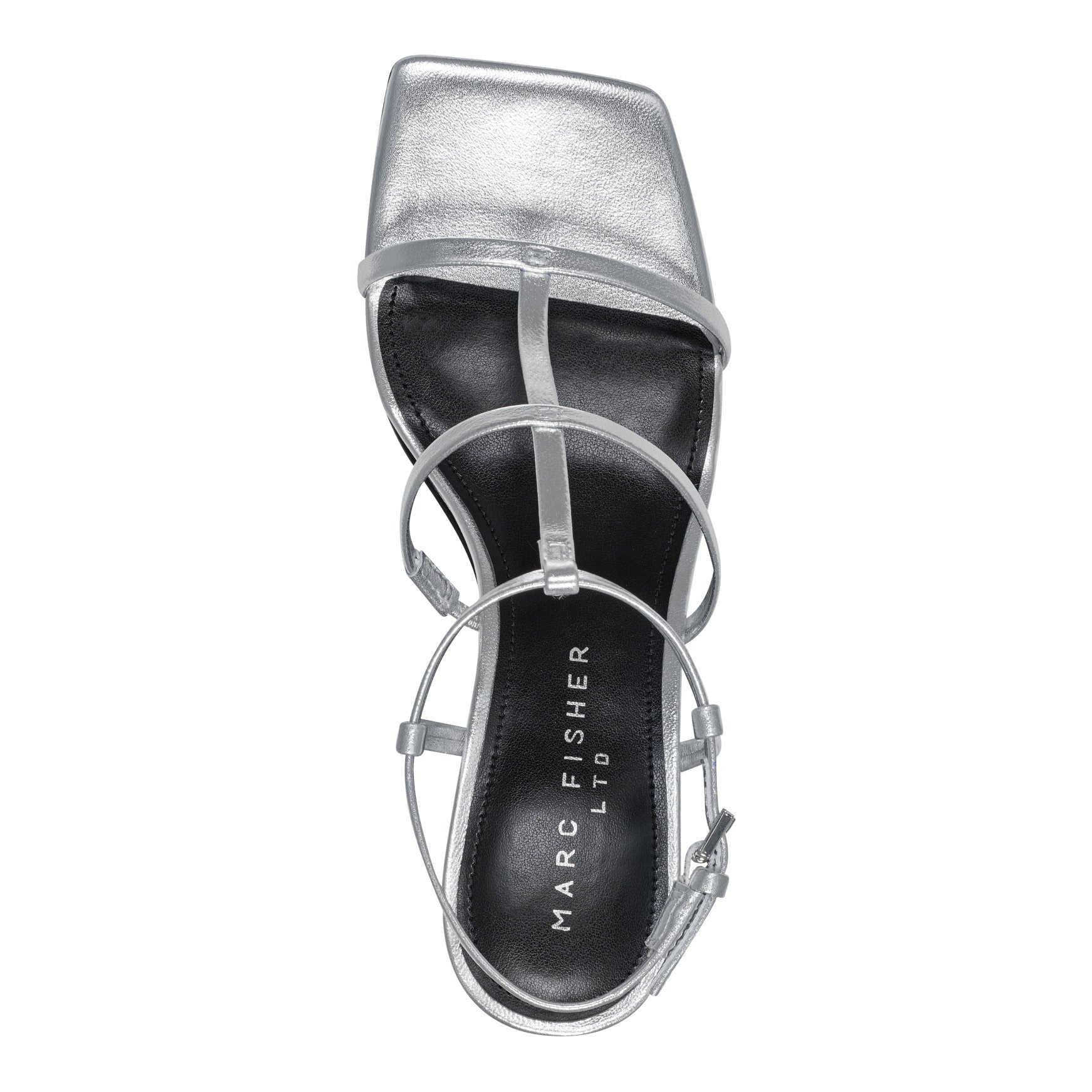 Dennie Strappy Leather Dress Sandal - Silver Leather / Marc Fisher US