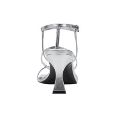 Dennie Strappy Leather Dress Sandal - Silver Leather / Marc Fisher US