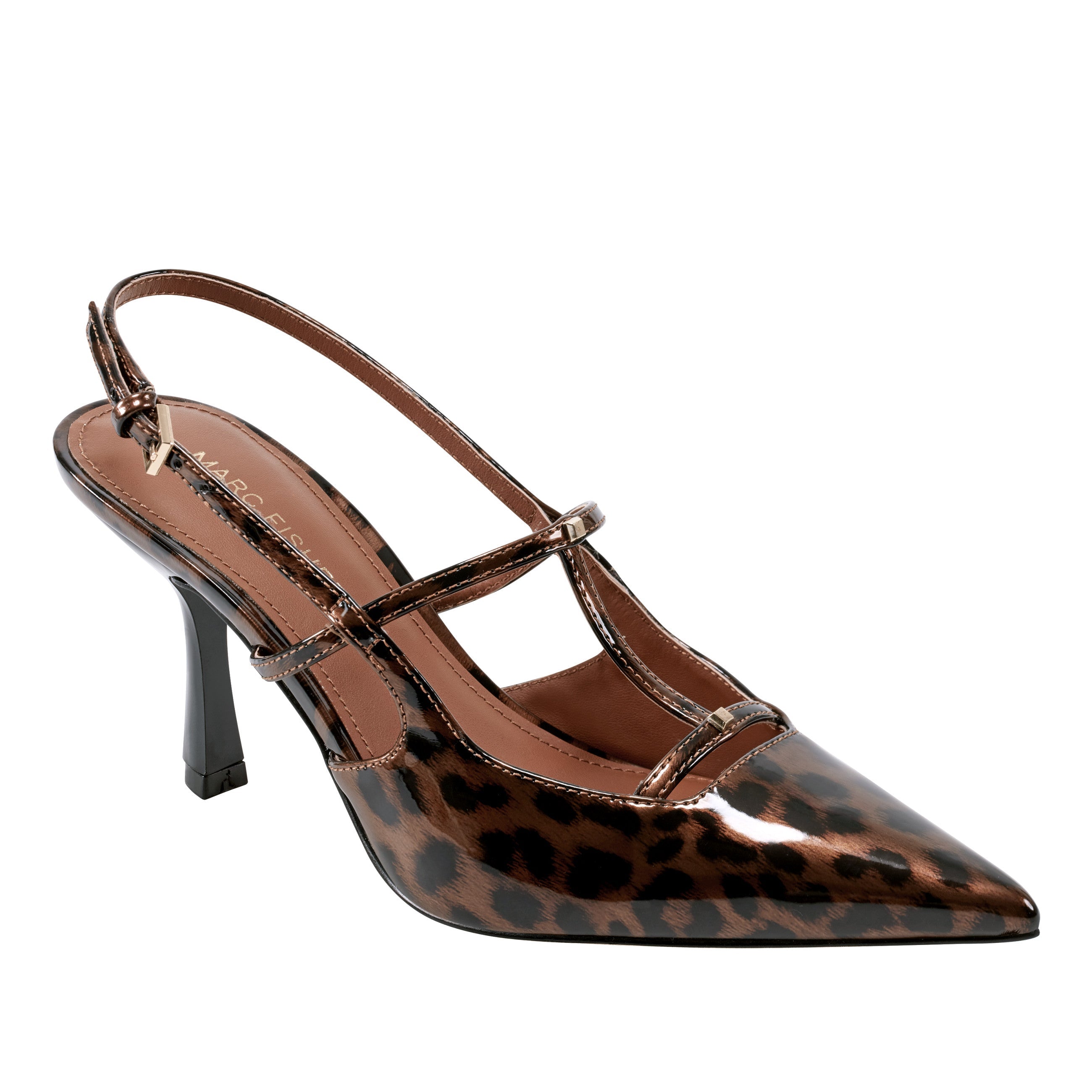 Remmi Strappy Slingback Pump - Patent Leopard / Marc Fisher Discount