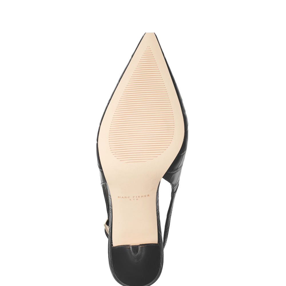 Dorie Leather Slingback Pump - Embossed Black Croco Leather / Marc Fisher For Sale