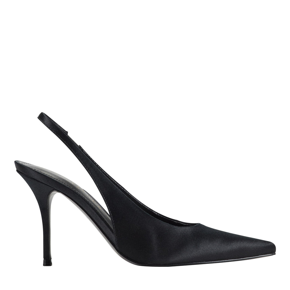 Leynne Slingback Pump - Black Satin / Marc Fisher Outlet