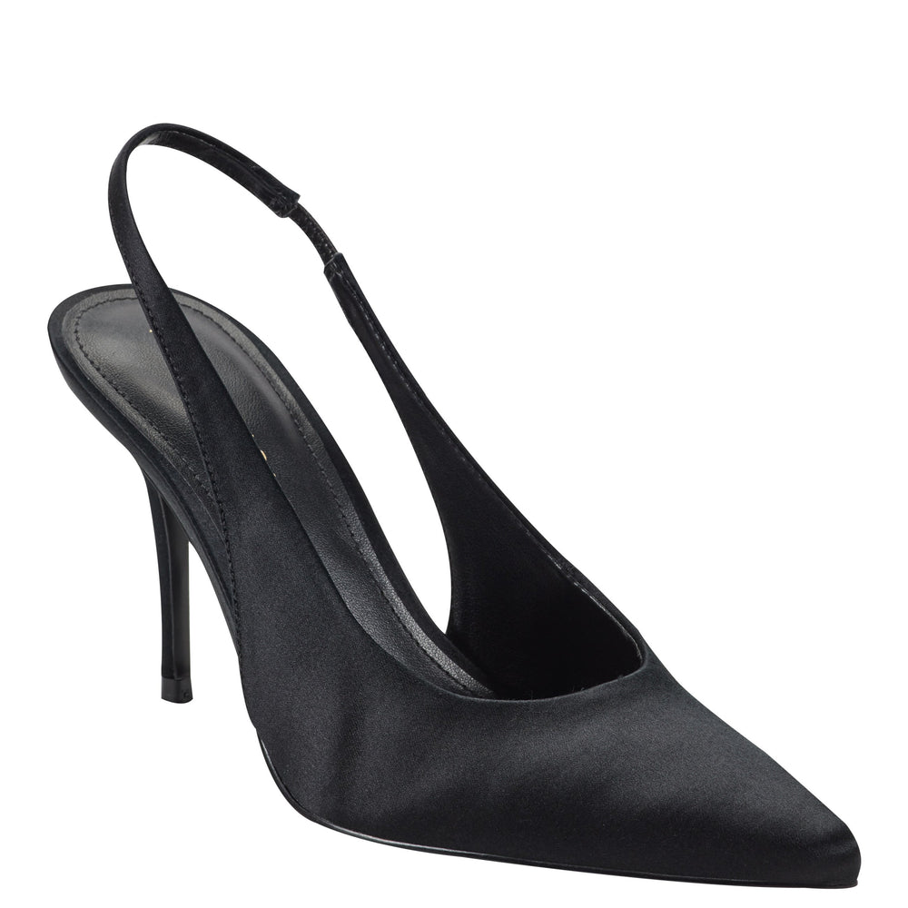 Leynne Slingback Pump - Black Satin / Marc Fisher Outlet