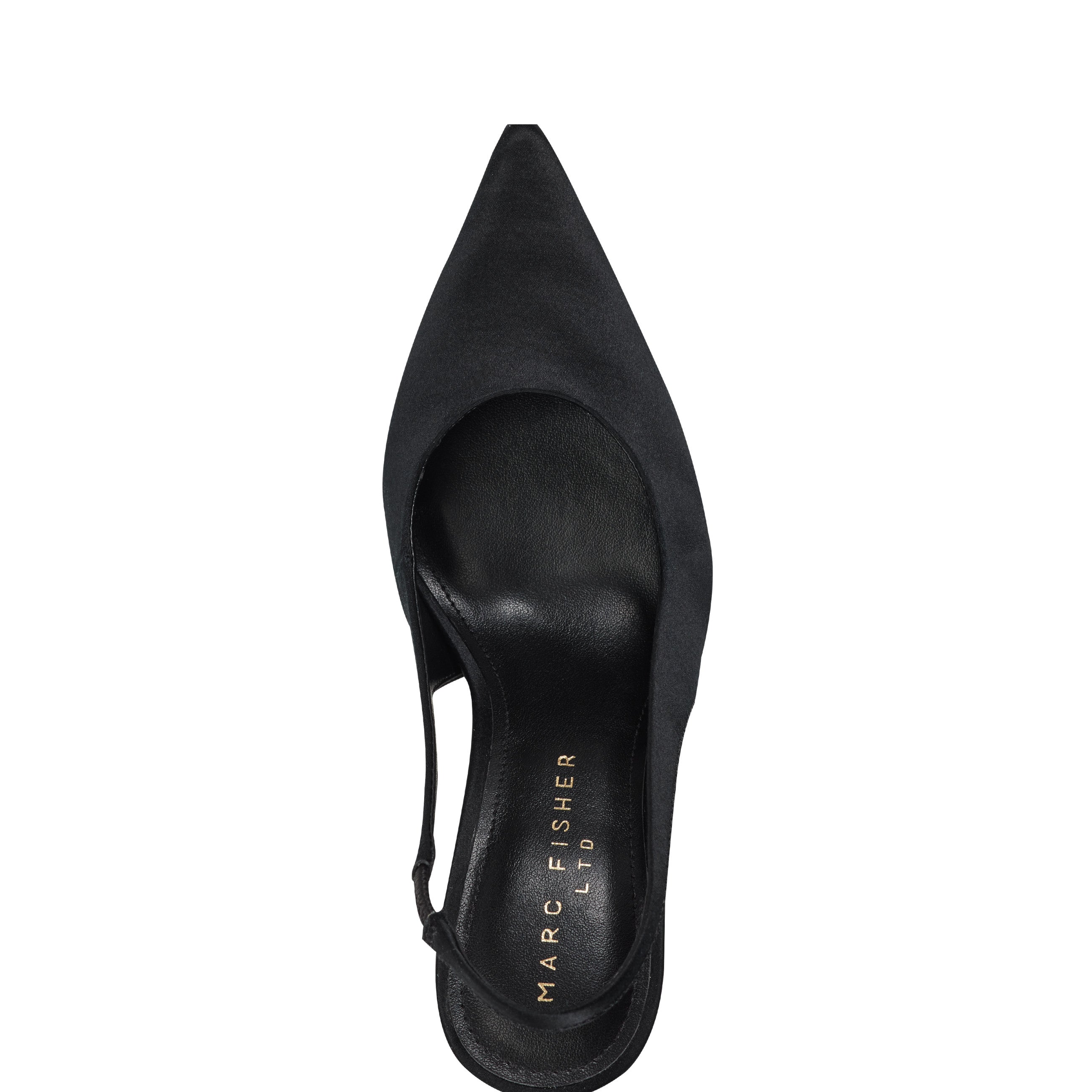 Leynne Slingback Pump - Black Satin / Marc Fisher Outlet