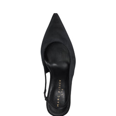 Leynne Slingback Pump - Black Satin / Marc Fisher Outlet