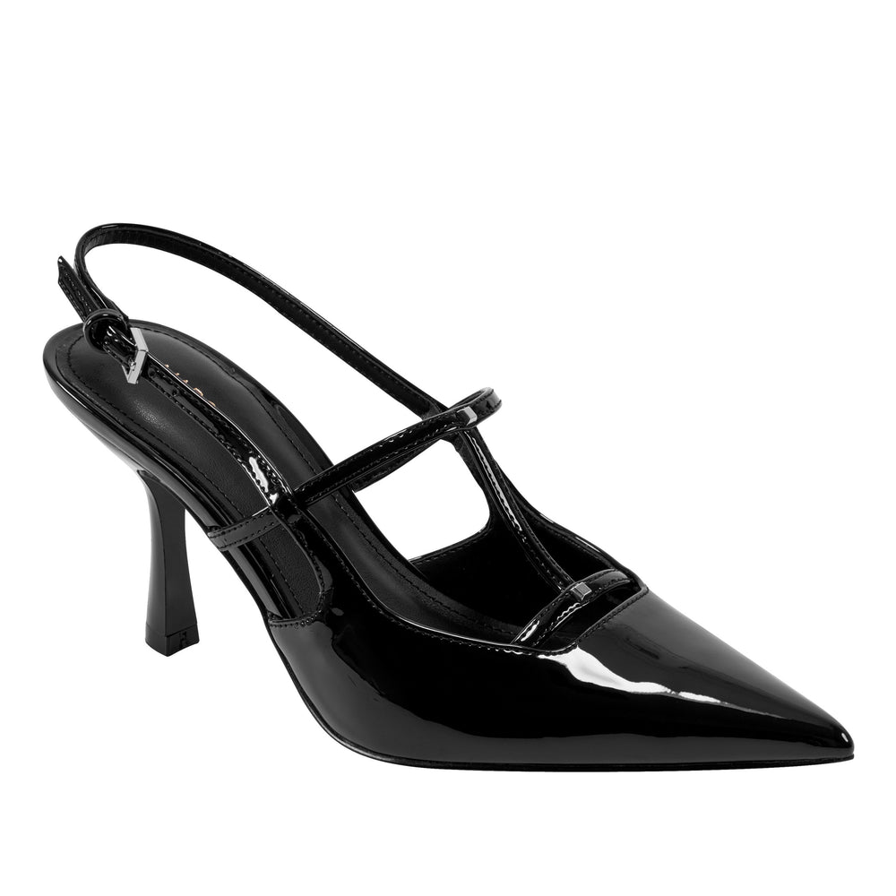 Remmi Strappy Slingback Pump - Black Patent / Marc Fisher On Sale