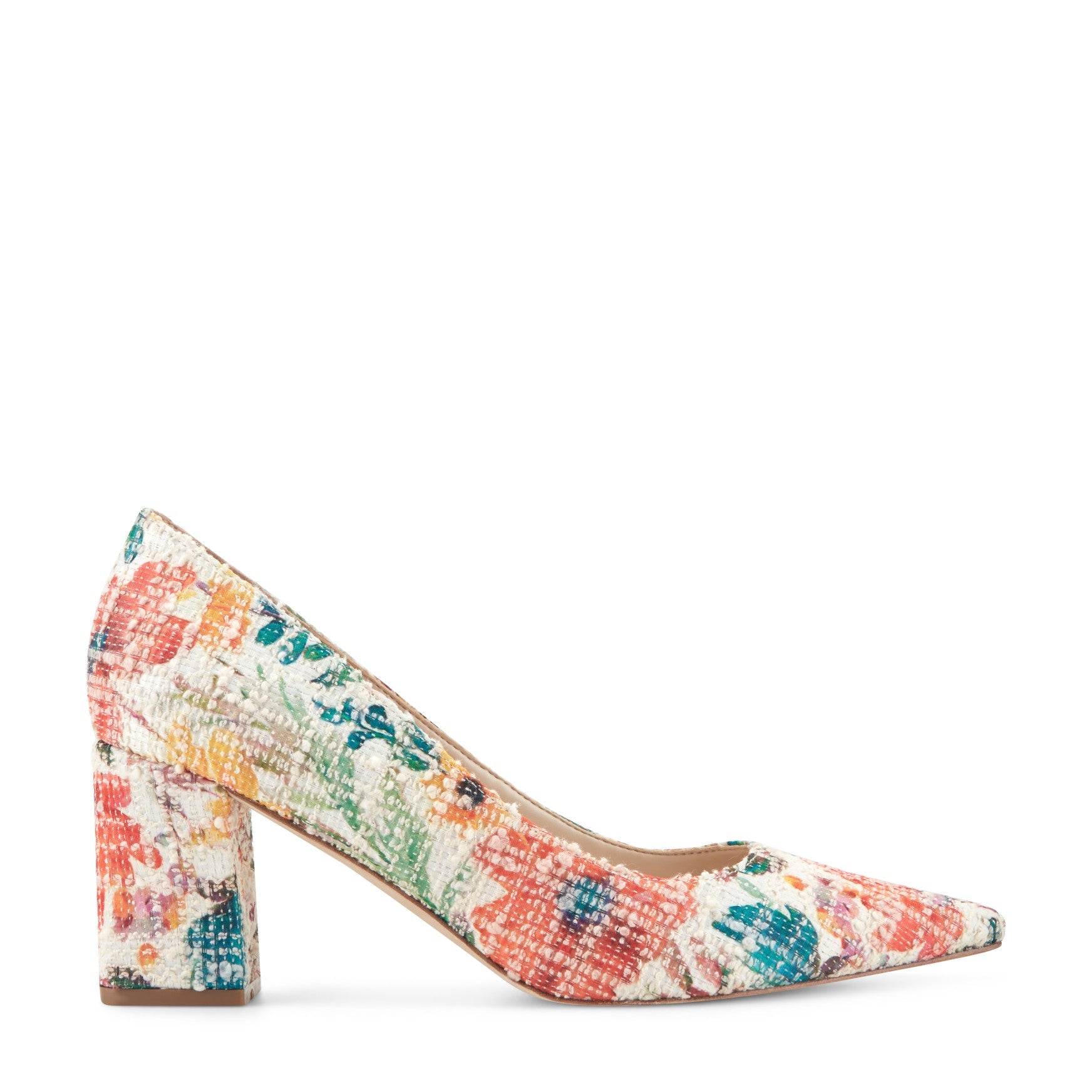 Zala Block Heel Pointy Toe Pump - Floral / Marc Fisher Outlet