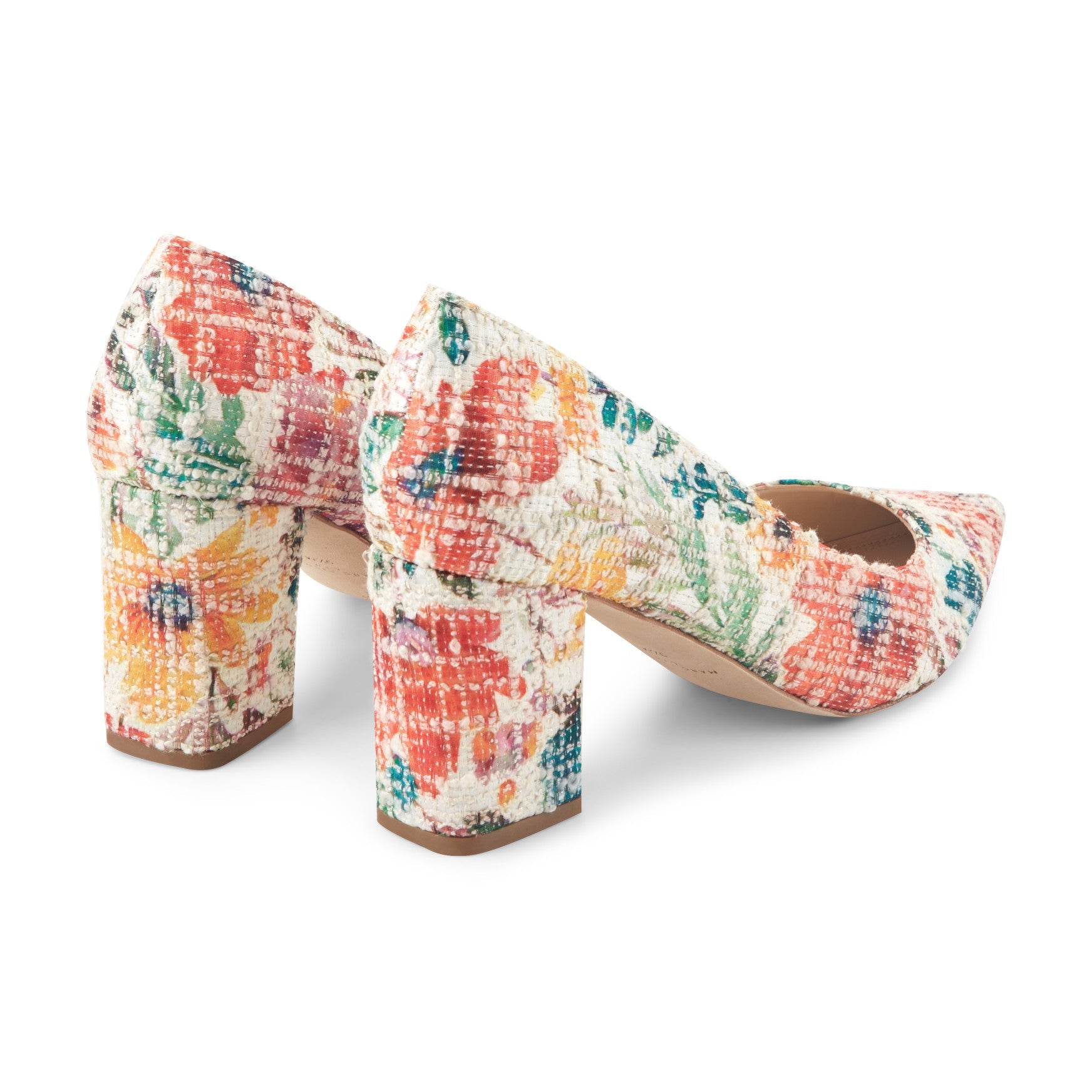 Zala Block Heel Pointy Toe Pump - Floral / Marc Fisher Outlet