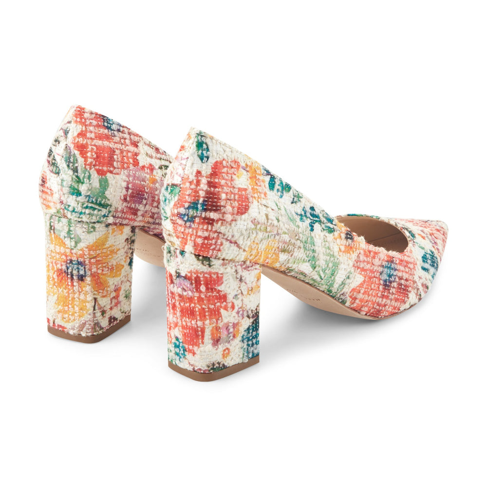 Zala Block Heel Pointy Toe Pump - Floral / Marc Fisher Outlet