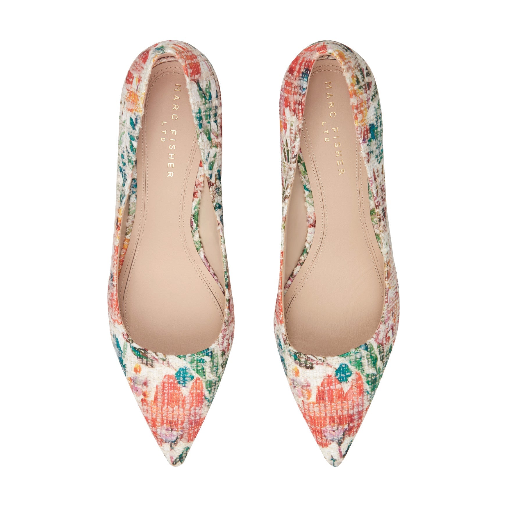 Zala Block Heel Pointy Toe Pump - Floral / Marc Fisher Outlet