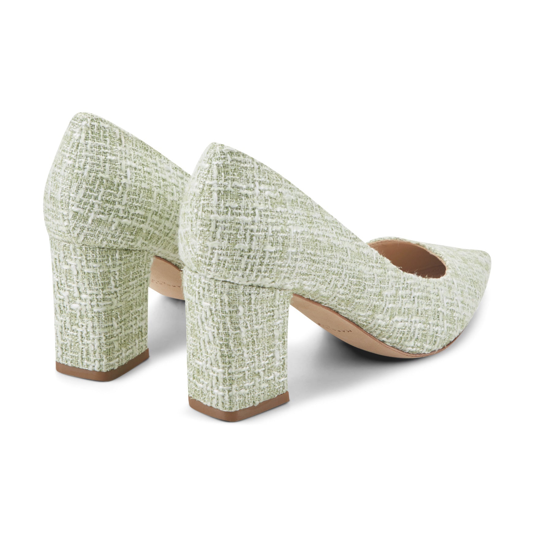 Zala Block Heel Pointy Toe Pump - Green Boucle / Marc Fisher On Sale