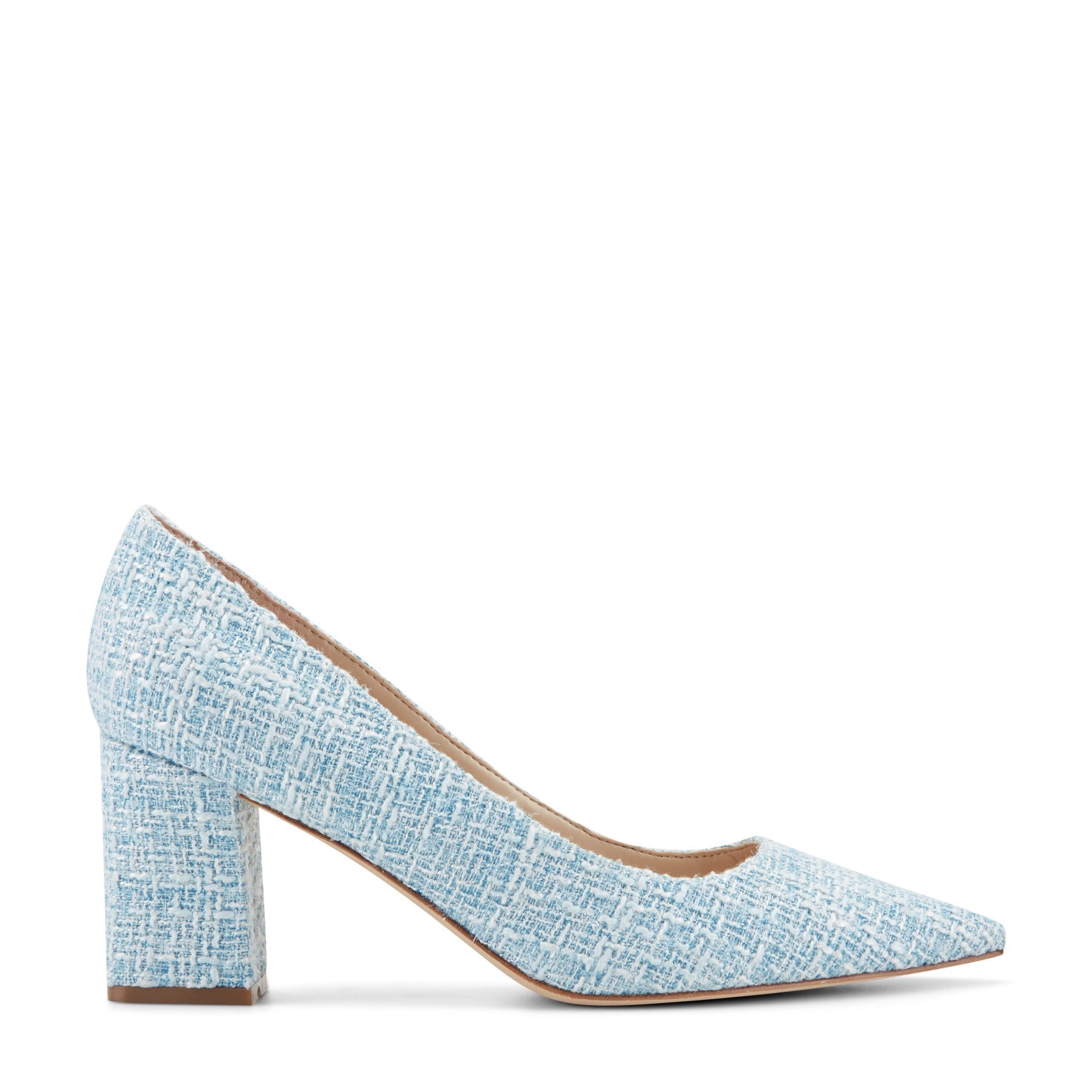 Zala Block Heel Pointy Toe Pump - Blue Boucle / Marc Fisher Discount