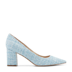 Zala Block Heel Pointy Toe Pump - Blue Boucle / Marc Fisher Discount