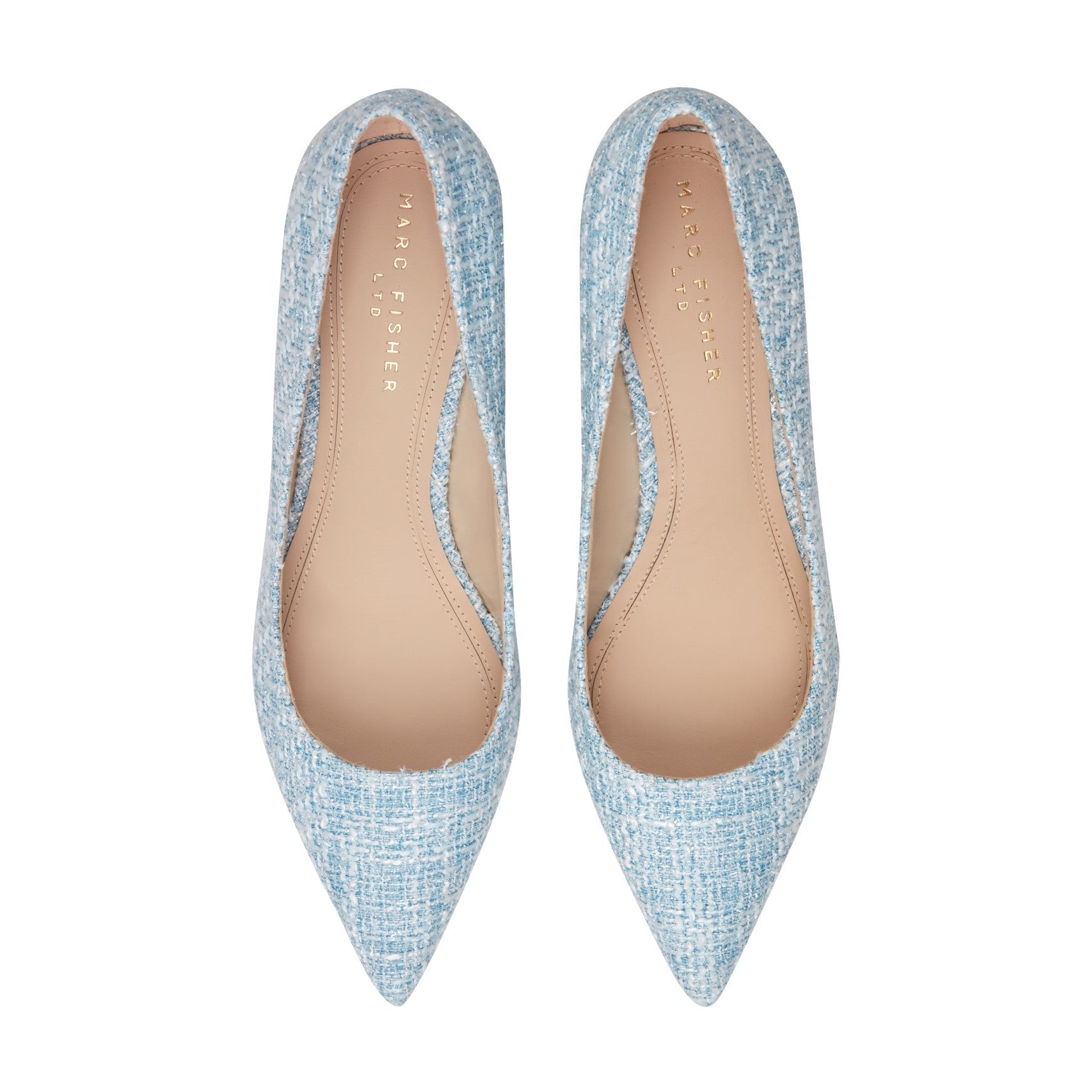 Zala Block Heel Pointy Toe Pump - Blue Boucle / Marc Fisher Discount