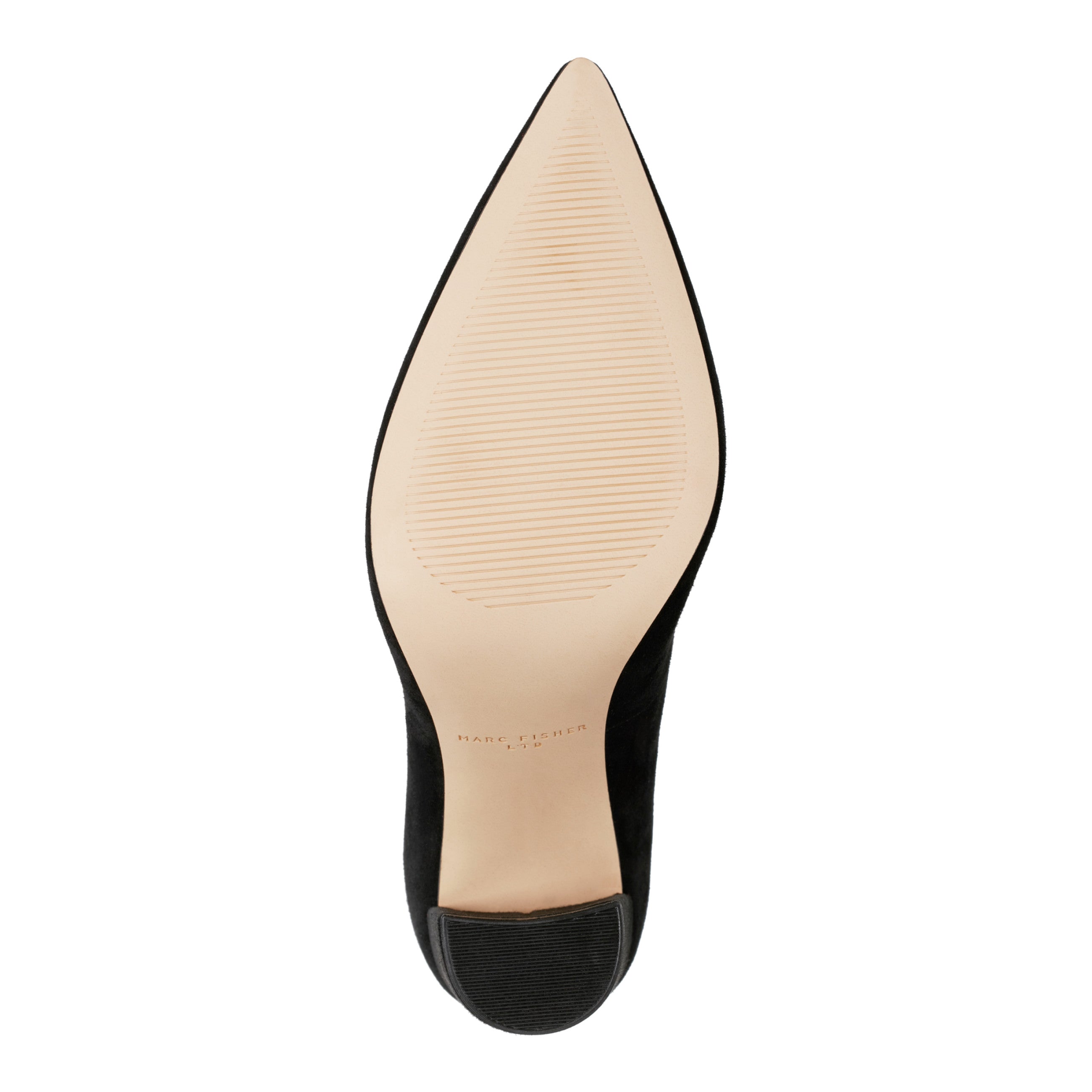 Abilene Leather Block Heel Pointy Toe Pump - Black Suede / Marc Fisher Sale
