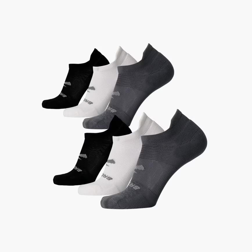 Brooks Running Run-In No Show Sock 6-Packs | Running Apparel & Gear